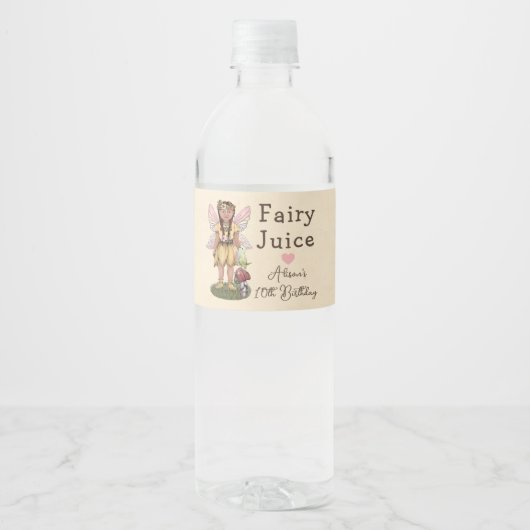 Leuk  Fairy Juice Verjaardagsfeestje Waterfles Etiket (Voorkant)