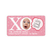 Leuk Fotobericht Roze Retouradreslabel Etiket (Voorkant)