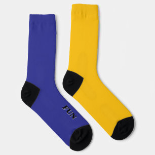 Leuk Fun Oranje Blauwe Effen Kleur Niet Overeenkom Sokken