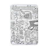 Leuk Fun Zwart en Wit Kitty Kat Badmat (Voorkant Verticaal)