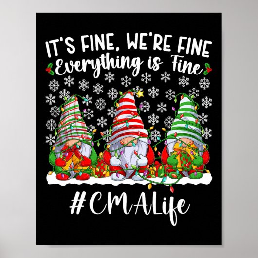 Leuk Gecertificeerd Medisch Assistent Kerstmis CMA Poster (Voorkant)