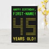 Leuk, Geeky, Nerdy "45 JAAR OUD!" Verjaardag Kaart (Gele Bloem)