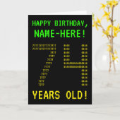 Leuk, Geeky, Nerdy "74 JAAR OUD!" Verjaardag Kaart (Gele Bloem)
