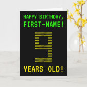 Leuk, Geeky, Nerdy "9 JAAR OUD!" Verjaardag Kaart (Gele Bloem)