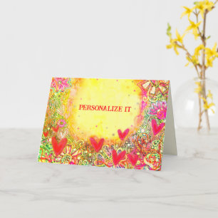 Leuk Geel   Bloemen Notecard Kaart