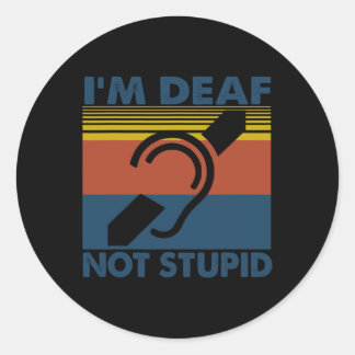 Leuk gehoorverlies ASL gebarentaal Ik ben doof Nee Ronde Sticker