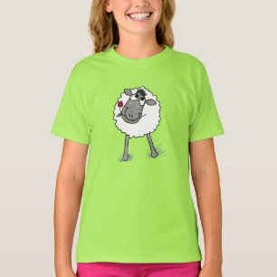 Leuk Gekke Schaap met Bloem, Meisjes Hoodie T-shirt