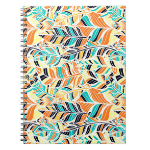 Leuk gekleurd boho-bladpatroon notitieboek