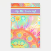 Leuk gekleurde ‘Hip Hoera’ gepersonaliseerde leraa Post-it® Notes (Voorkant)
