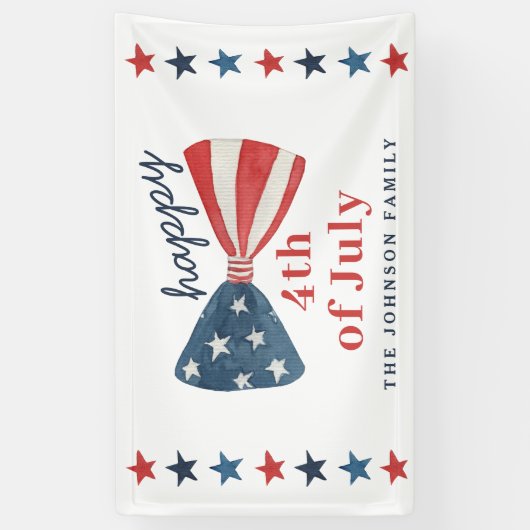 Leuk Gelukkig 4th van juli Spandoek (Verticaal)