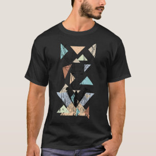 Leuk geometrisch hertendier voor herten kleurrijke t-shirt