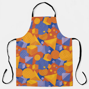 Leuk geometrisch Oranje violette patroon Schort