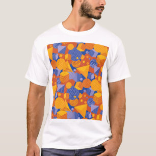 Leuk geometrisch Oranje violette patroon T-shirt