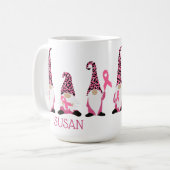 Leuk gepersonaliseerd roze lint koffiemok (Voorkant links)