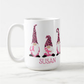 Leuk gepersonaliseerd roze lint koffiemok (Links)