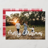 Leuk geschreven vrolijk kerstontwerp feestdagenkaart (Voorkant / Achterkant)