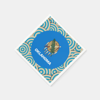 Leuk gevuld, ronde vlag van Oklahoma Servetten