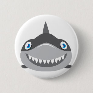 leuk gezicht van de haai ronde button 5,7 cm
