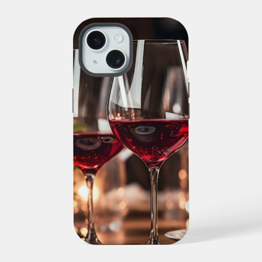 Leuk glas wijn iPhone 15 hoesje (Achterkant)