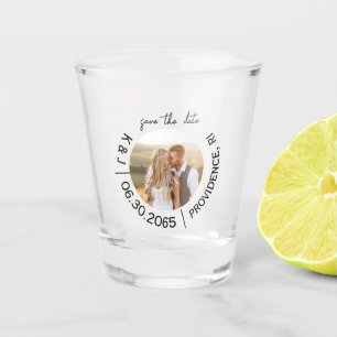 Leuk Golf Foto Bruiloft Save the Date Shot Glas