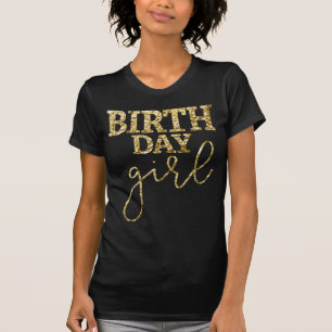 Leuk goud folie verjaardagsmeisje shirt