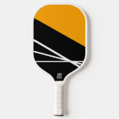 Leuk Gouden Geel Zwart Wit Strepen Kleurenblok Pickleball Paddle (Achterkant)