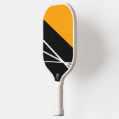Leuk Gouden Geel Zwart Wit Strepen Kleurenblok Pickleball Paddle (Links)