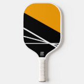 Leuk Gouden Geel Zwart Wit Strepen Kleurenblok Pickleball Paddle (Voorkant)