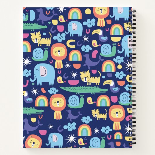 Leuk Grappig Gepersonaliseerd Kleurrijk Cartoon Di Notitieboek (Achterkant)