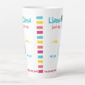 Leuk Grappig Schattige "Llama Just Say" Gestreept  Latte Mok (Voorkant)