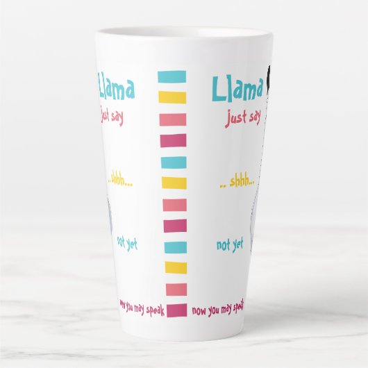 Leuk Grappig Schattige "Llama Just Say" Gestreept  Latte Mok (Voorkant)