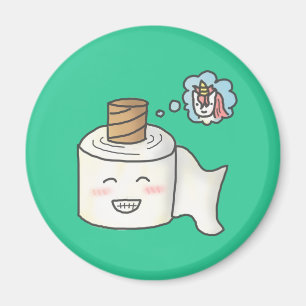 Leuk Grappig toiletpapier dromen eenhoorn Magneet