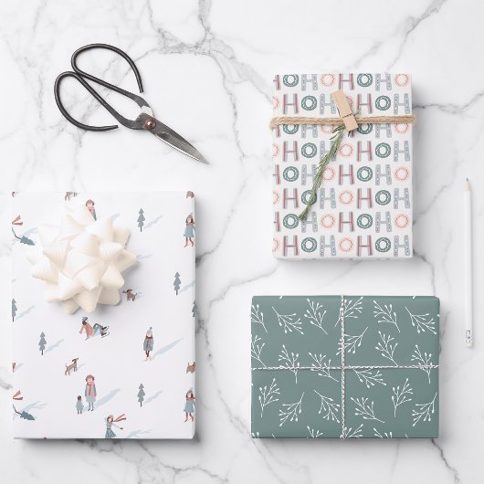 Leuk groen kerst inpakpapier vel