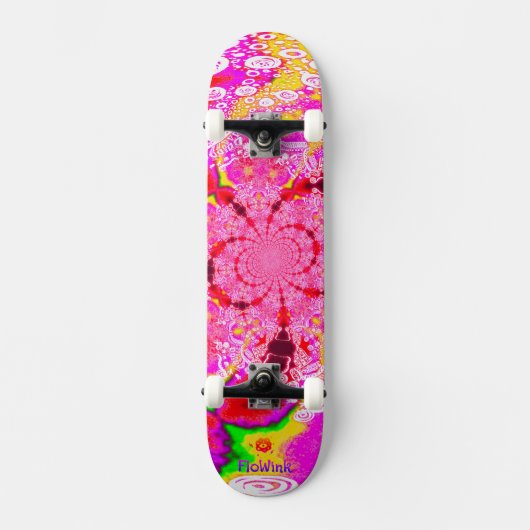 Leuk Groovy Roze Abstract Spiral Skateboard (Voorkant)