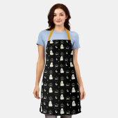 Leuk Halloween Boo Ghost Pattern Schort (Gedragen)