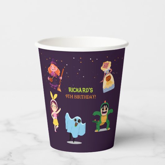 Leuk Halloween kostuum Modern Verjaardagsfeest Papieren Bekers (Voorkant)