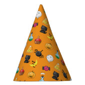Leuk Halloween Patroon met oranje achtergrond Feesthoedjes (Rechts)