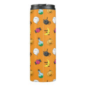 Leuk Halloween Patroon met oranje achtergrond Thermosbeker (Achterkant)