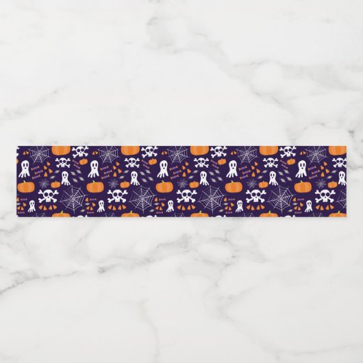 Leuk Halloween patroon Waterfles Etiket (Enkel label)