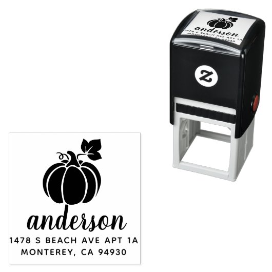Leuk Halloween Pumpkin Herfst Adres Zelfinktende Stempel (In situ)