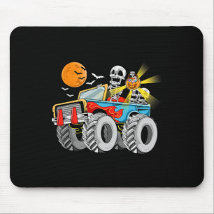 Leuk Halloween Skelet Monster-Truck Kinder Jongens Muismat