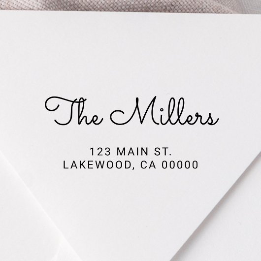 Leuk handschrift script familienaam  zelfinktende stempel