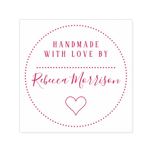 Leuk hart | Aangepaste naam Script Handgemaakt met Zelfinktende Stempel (Design)