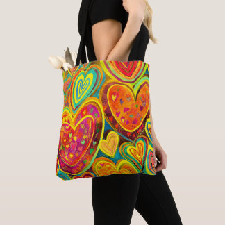 Leuk Hart Patroon Gele Mix Draagtas
