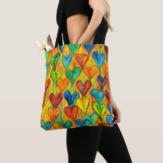 Leuk Hart Patroon Gele Mix Draagtas