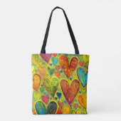 Leuk Hart Patroon Gele Mix Draagtas (Achterkant)