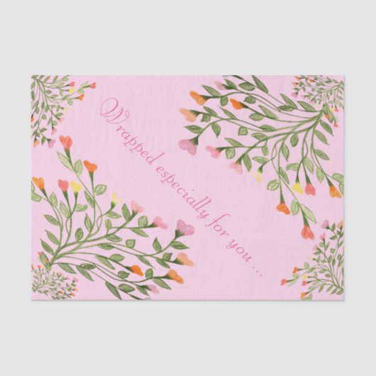 Leuk hartvormig bloemontwerp tissuepapier (Voorkant)