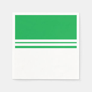 Leuk Helder Groen Wit Kleur Blok Racing Stripes Servet
