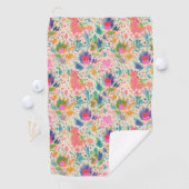 Leuk Helder Kleurrijk Messy Bloemen Patroon Golfhanddoek (Insitu)