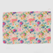 Leuk Helder Kleurrijk Messy Bloemen Patroon Golfhanddoek (Horizontaal)